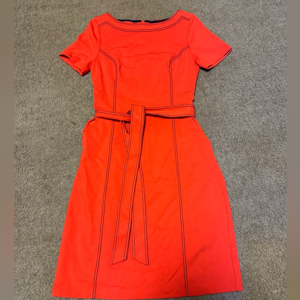 Boden orange Short-Sleeve Belted Midi Dress